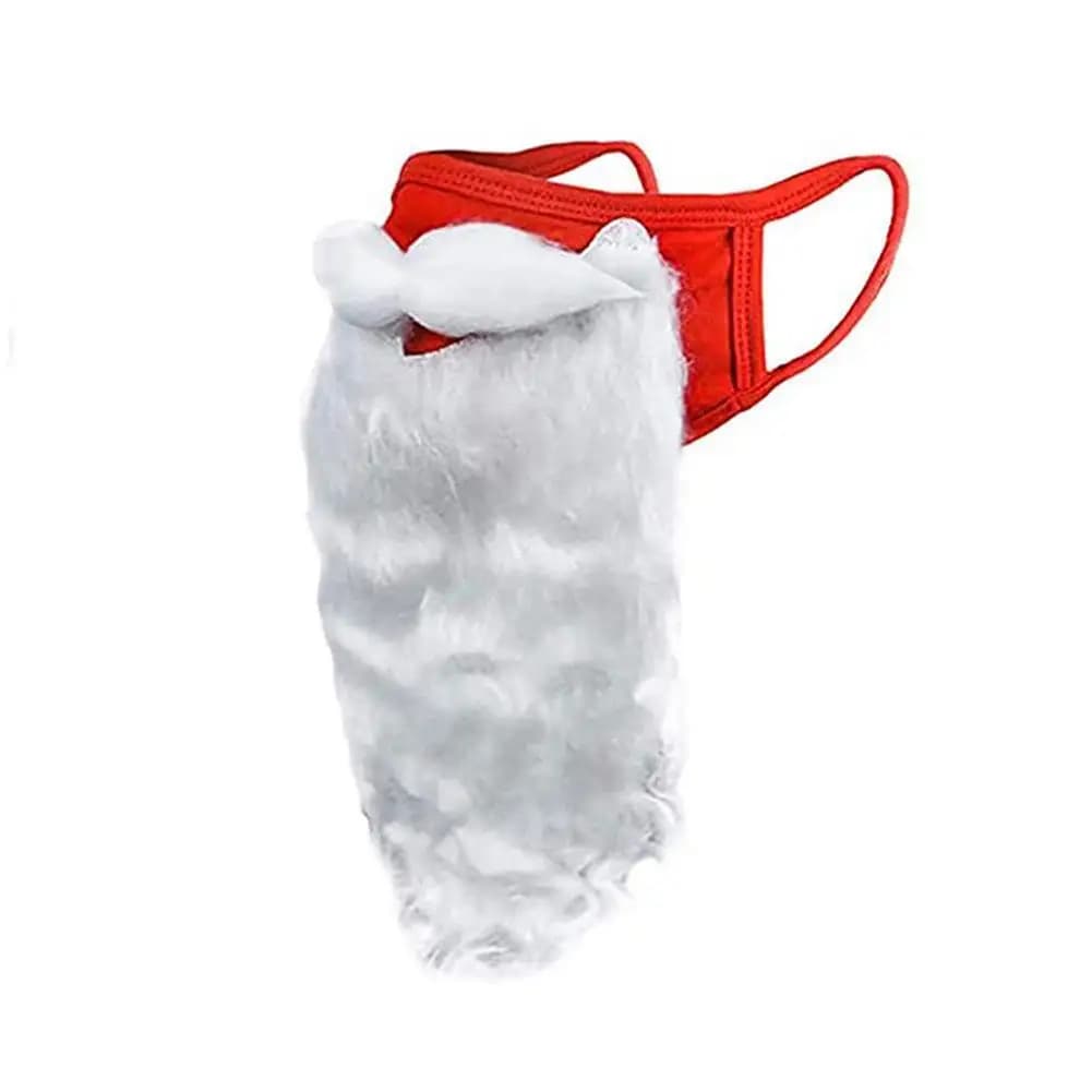 Santa Claus Mask Beard Mask Funny Costume Red Christmas Mask Dustproof Cotton Face Mask