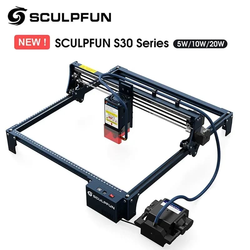 Incisore laser SCULPFUN S30 PRO MAX /S30 PRO/S30 20W con macchina per incidere automatica del sistema di assistenza aerea Area di incisione 410x400mm