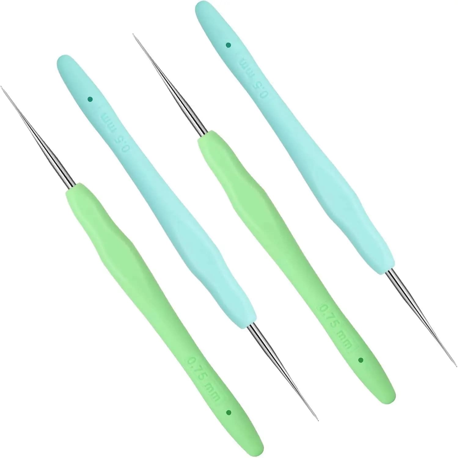 Set di 4 Uncinetti per Dreadlock 0,5 mm 0,75 mm, Strumenti per Intrecciare Capelli e Accessori per Trecce