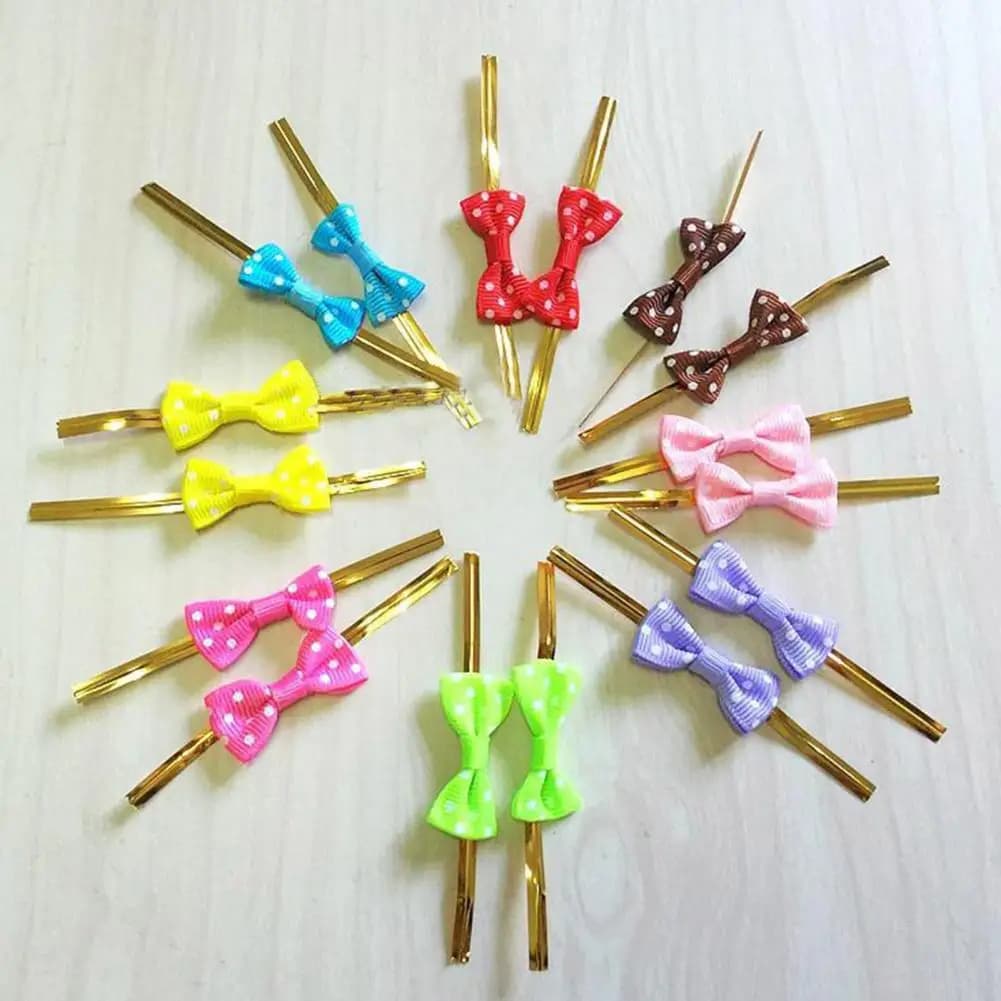 100 pezzi/set filo da imballaggio, fascette per sacchetti per dolcetti, flessibile e flessibile confezione regalo farfallino avvolgimento filo di rilegatura, per sacchetto di pane