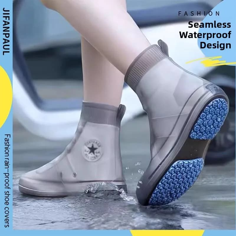 Unisex Thickened Wear-resistant Silicone Rain Boots Waterproof Slip-resistant Outdoor Shoes for Rainy Days EVA Material