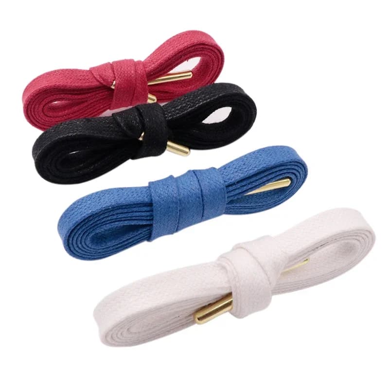 Weiou Lacci 8 mm Stringa per scarpe eleganti cerate Nero Bianco Oro Punte Lacci per stivali Lacci in cotone a doppio strato per scarpe casual in pelle