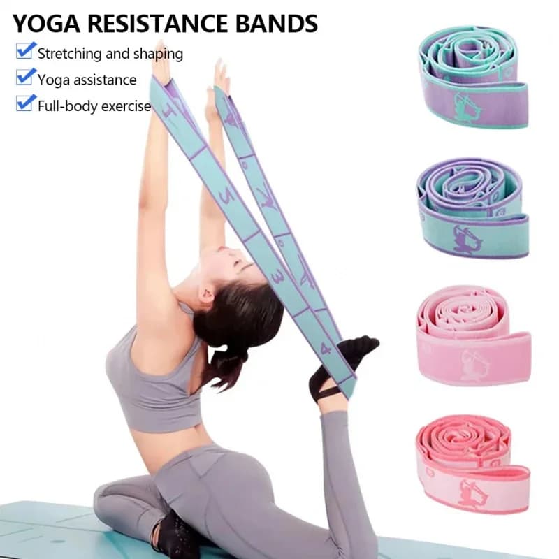 Practice yoga, endurance band, dance training, gym, pilates exercises at home, exercises with shooting band, exercises with elastic band for adults