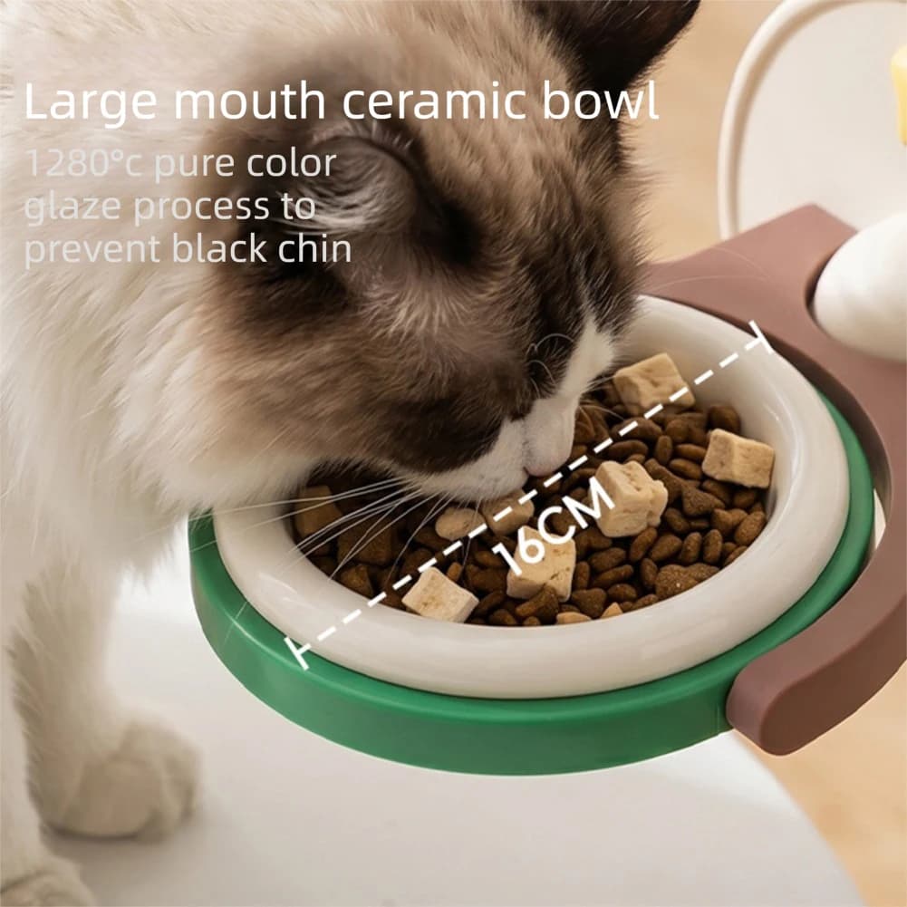 Wall-Mounted Cat Bowl,Adjustable Height Cat Food Bowl, 2 In 1 Elevated Feeder With Removable Bowl Pet Accessories