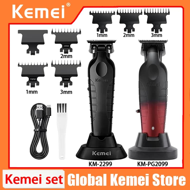 Kemei KM-2299 KM-PG2099 Tagliacapelli Elettrico Professionale Ricaricabile USB, Trimmer per Barbiere