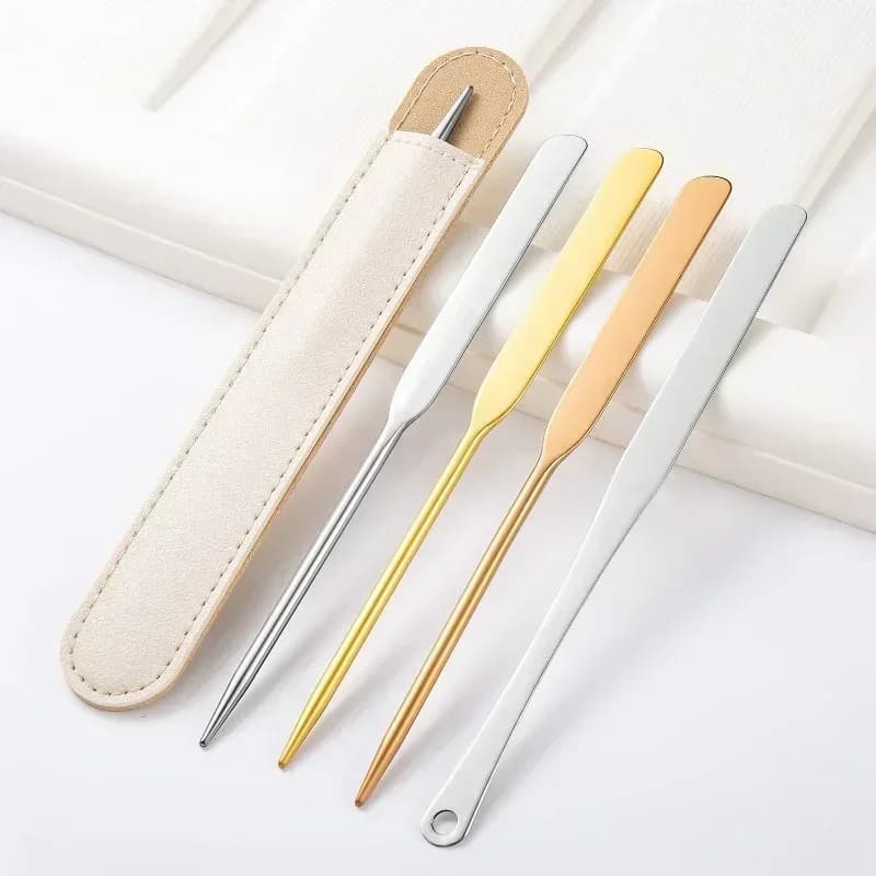 1 pz in acciaio inossidabile doppia testa trucco toner spatola bastone di miscelazione fondotinta crema strumento di miscelazione cosmetici compongono accessori