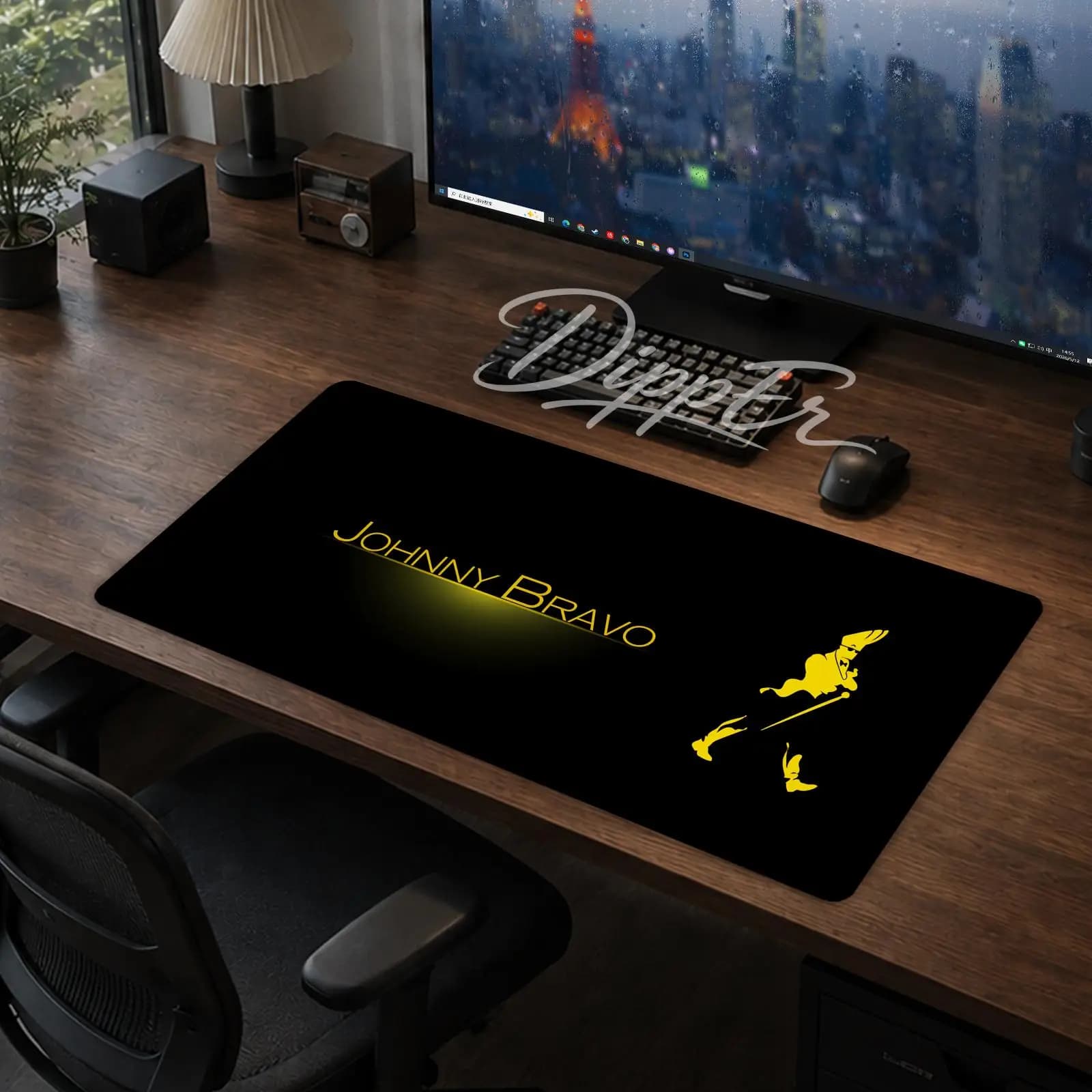 A-Johnny Bravo Mouse Pad Office Tappetino da scrivania grande Tappetino per mouse da gioco Cuscino antiscivolo con fondo in gomma 900X400
