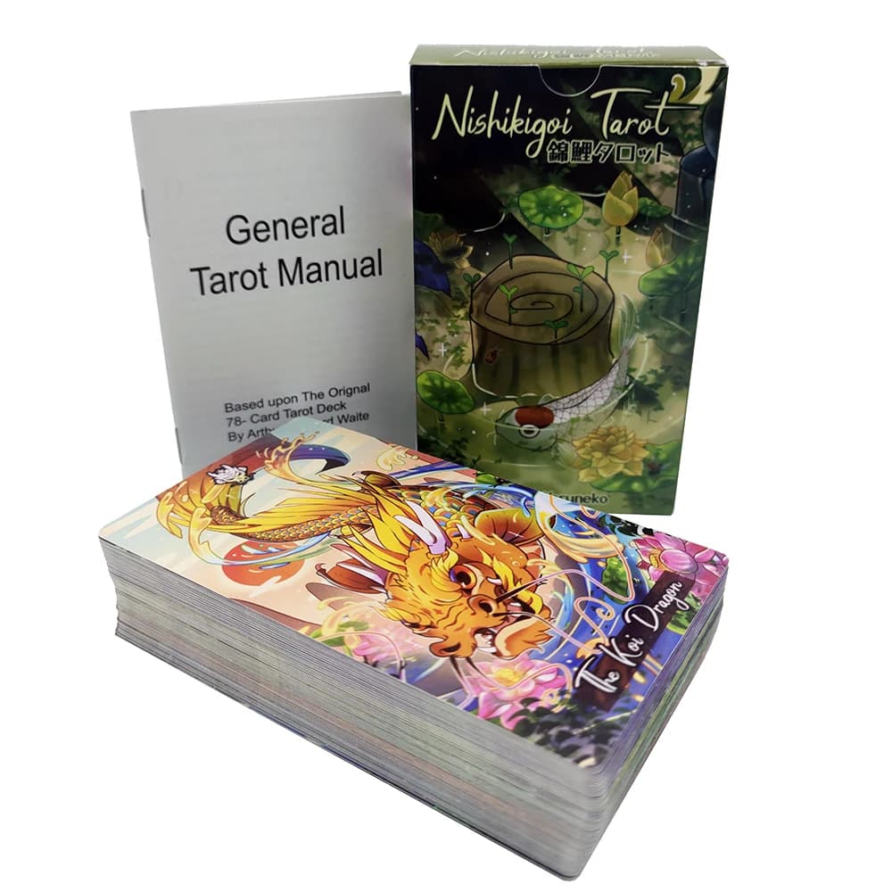 Nishikigoi tarocchi giapponese Koi Fish Gold Fish Art Card tradizionale cultura asiatica Mystic Tarot Unique Indie Tarot Deck per Beginne