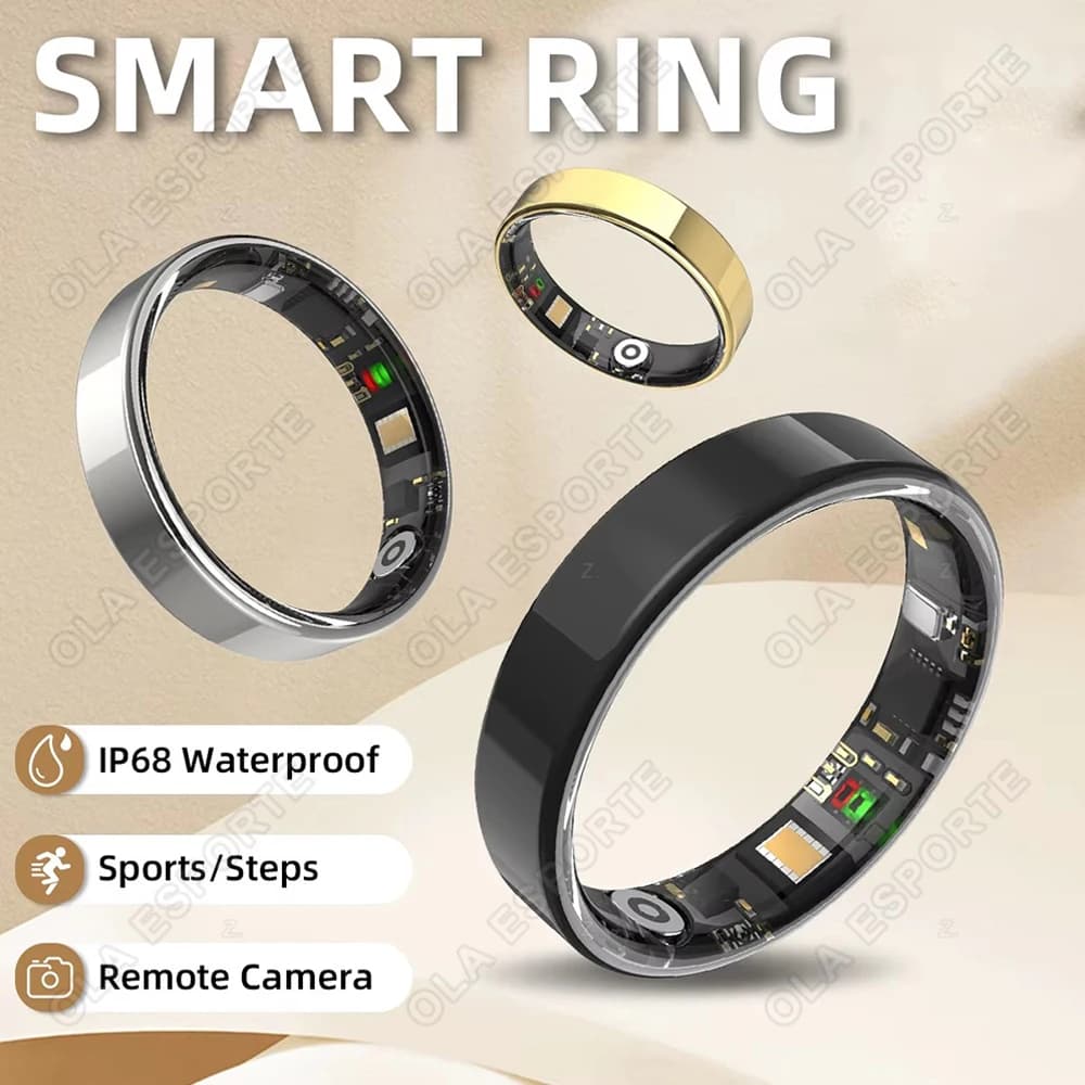 Nuovo Anello Smart alla Moda 2026 con Monitoraggio Frequenza Cardiaca e Ossigeno nel Sangue, Impermeabile 5ATM, Anello Salute con Pedometro per Uomini e Donne, Regalo Festivo