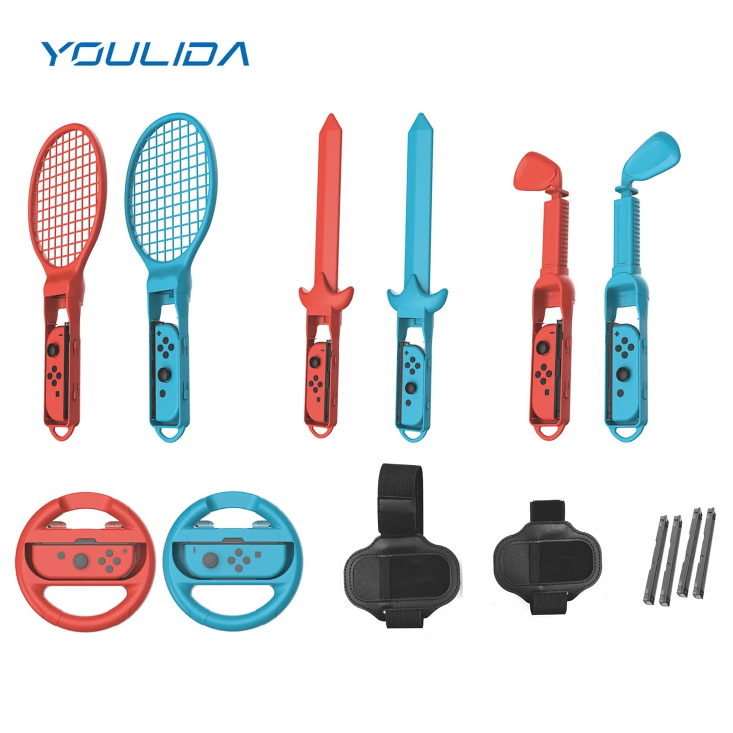 Switch 2 Gioco sportivo Set di accessori somatosensoriali per NS Switch 2 Scherma Racchetta da tennis Volante da corsa Cinturino da polso da ballo