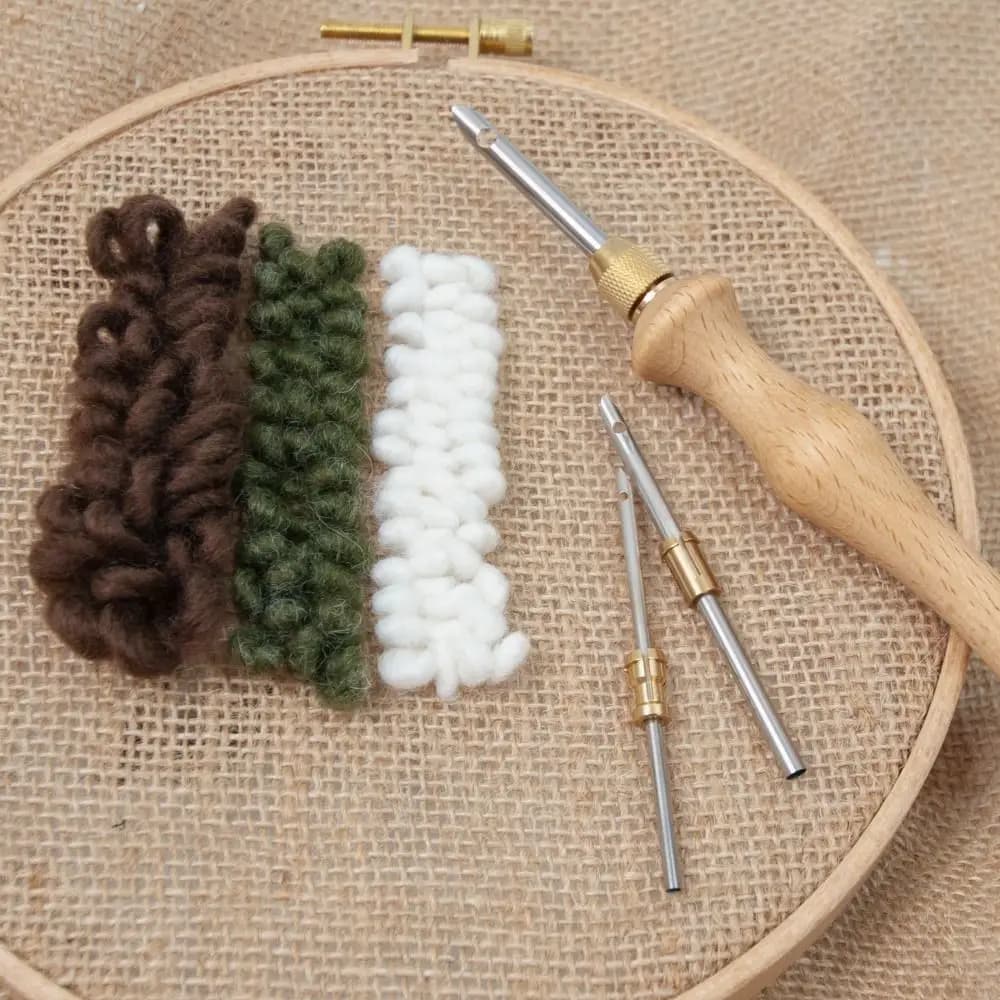 Wooden Handle Embroidery Stitch Pen Adjustable Poking Cross Stitch Tools Punch Needle Tool DIY Craft Stitching Applique
