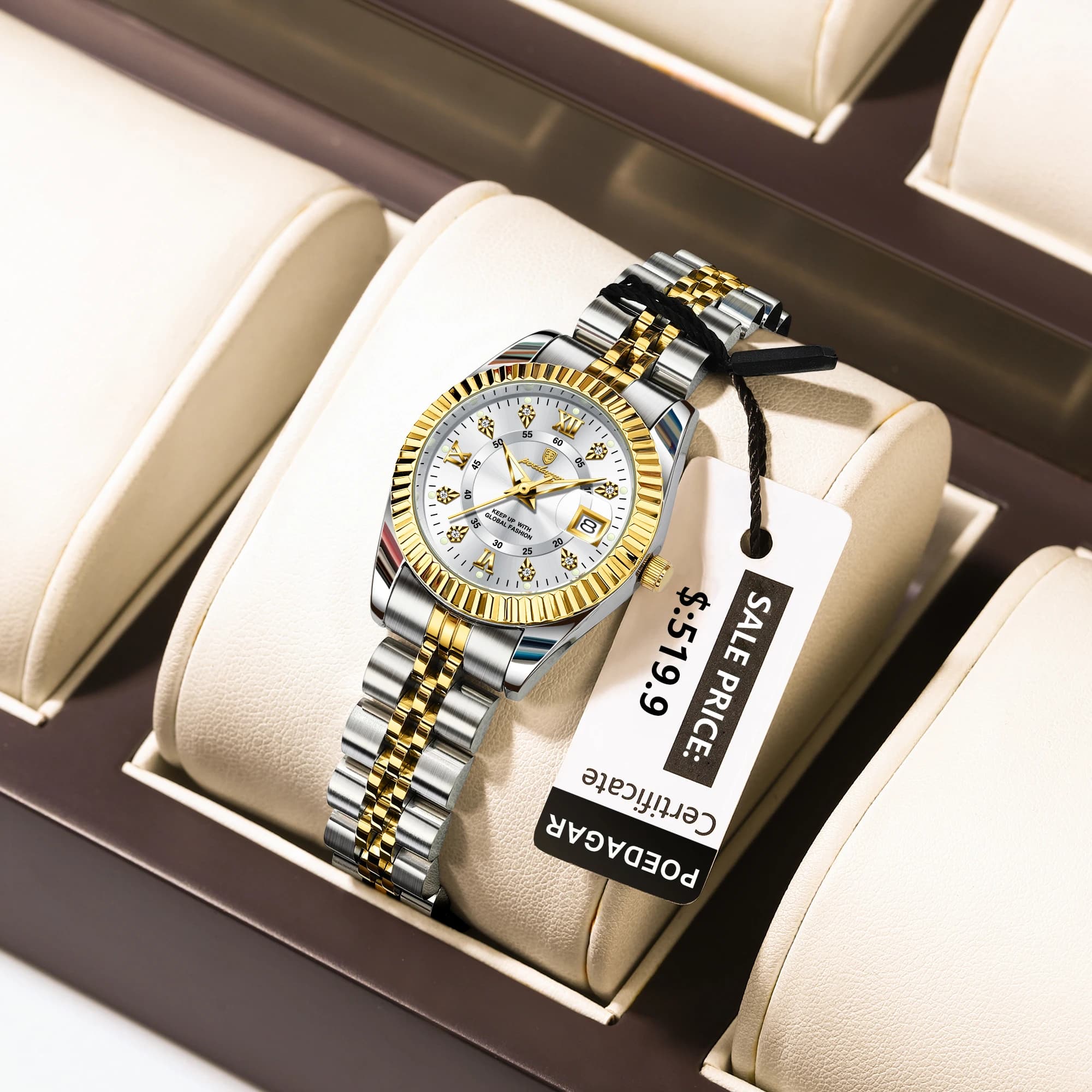 POEDAGAR Women's Luxury Watches Women's Wrist Watch with Waterproof Light Date Elegant Stainless Steel Quartz Watch For Women Reloj