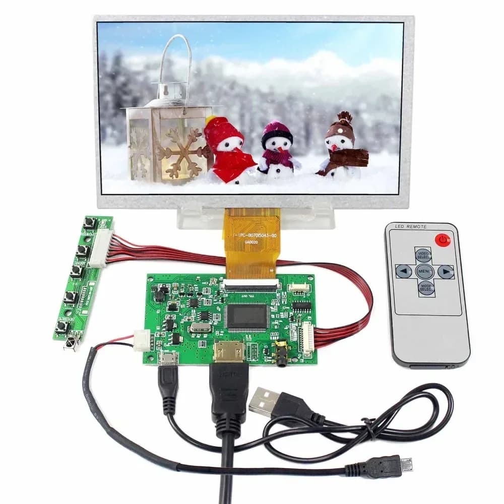 Raspberry Pi 7inch LCD Screen Display 1024x600 Module With HD MI Signal Input Interface LCD Controller Board TV Board