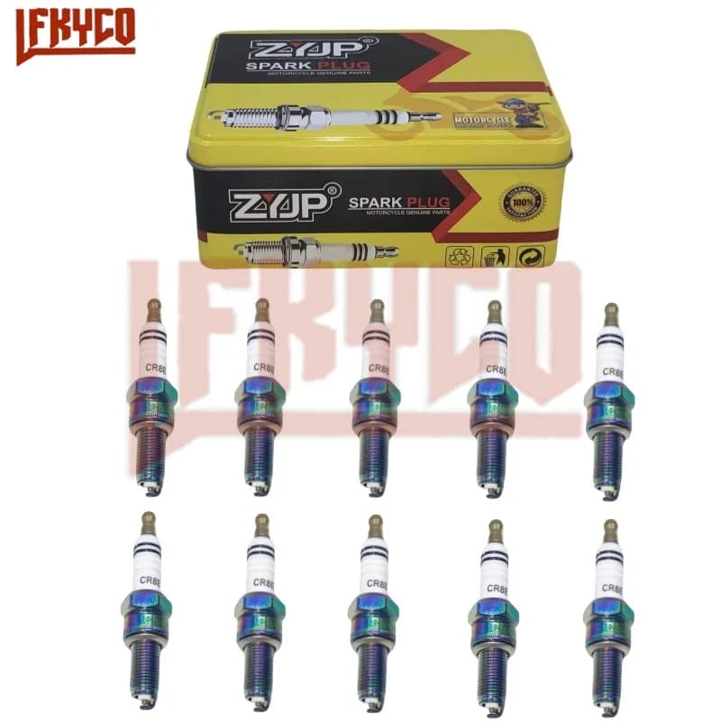 10PCS CR8E Flashlight At Iridio Candle Power Candle Motorcycle Replace 10mm for Benelli SUZUKI YAMAHA BOSCH Sparkplug Cap Moto