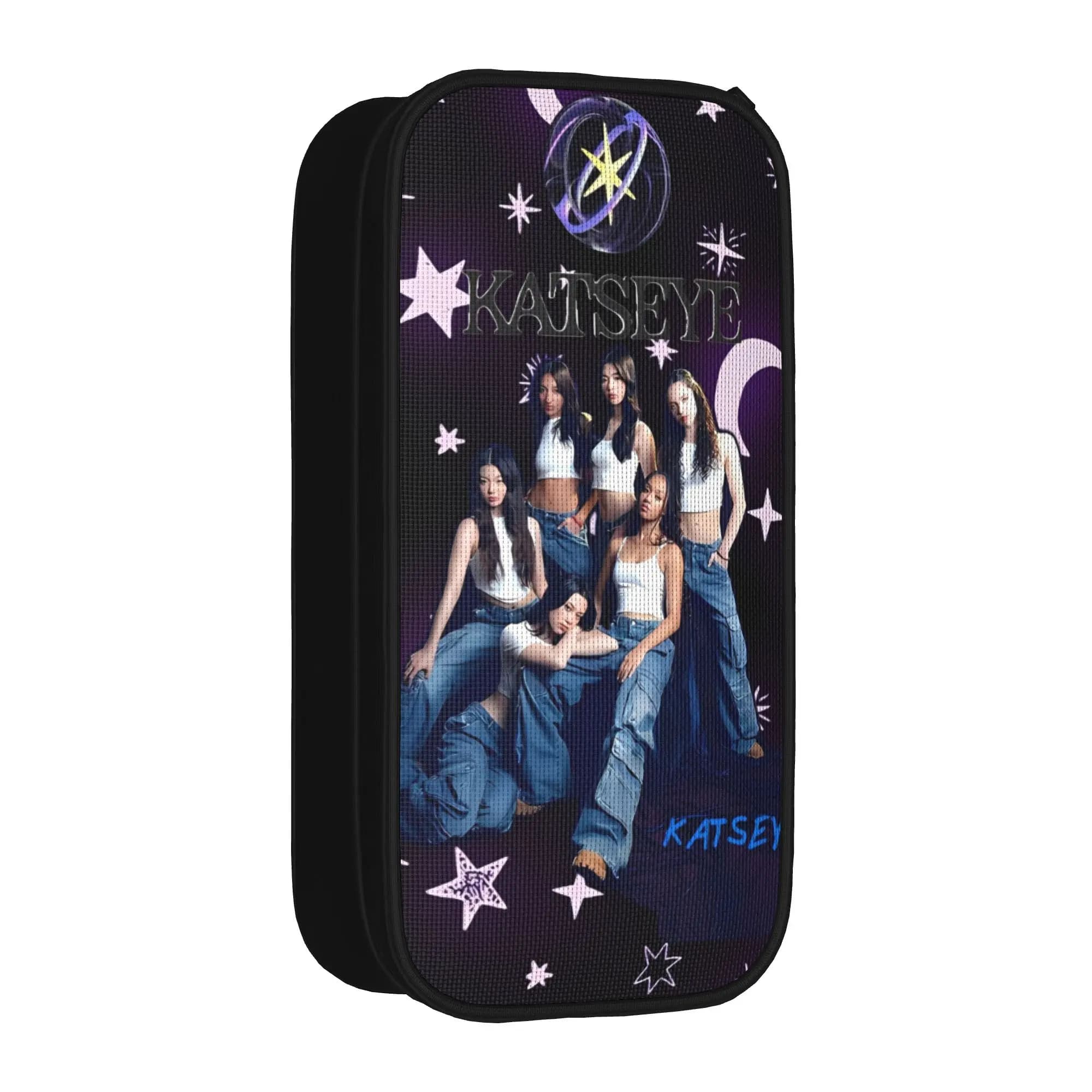 Katseyes Kpop Pencil Case Creative Pen Box Bags Girl Boy Big Capacity Students School Gifts Pencilcases