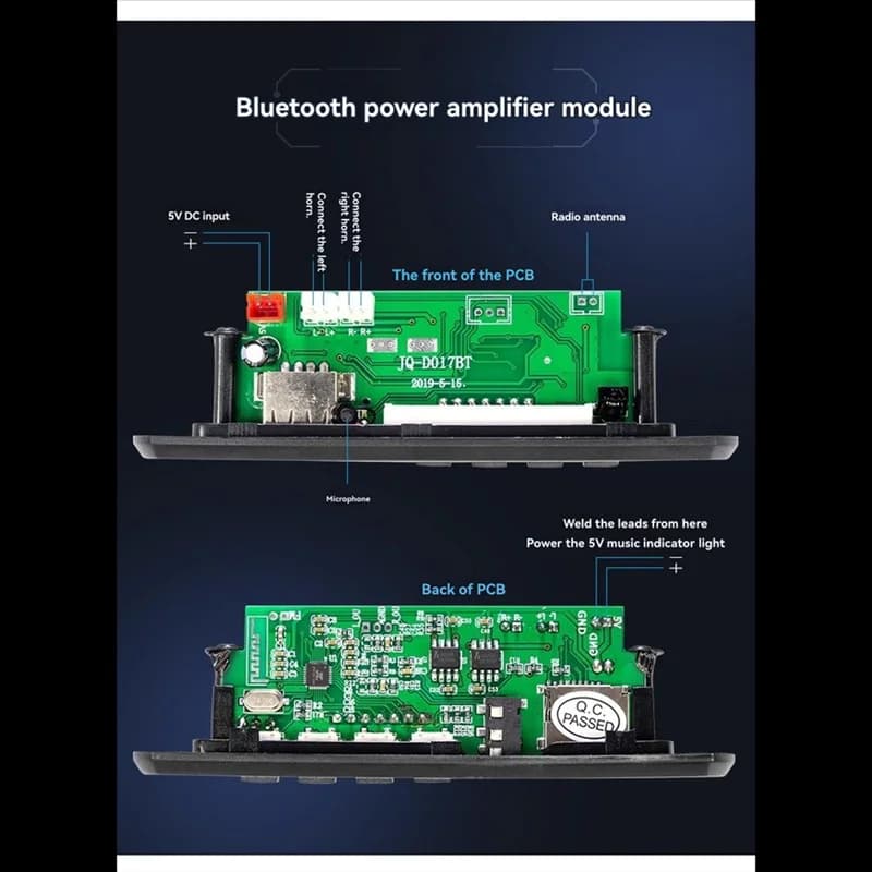 Nuovo! !Kit altoparlante radio FM compatibile con Bluetooth 5.0 con indicatore di livello ad attivazione vocale - Elettronica fai-da-te