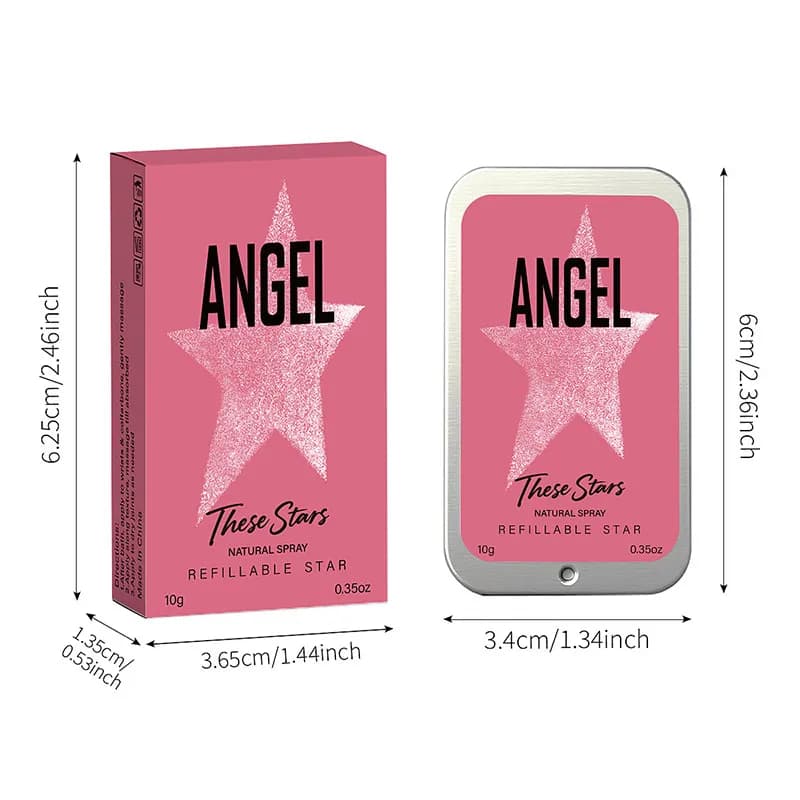 Crema profumata solida Angel Star, balsamo profumato ricaricabile portatile, balsamo profumato rinfrescante e duraturo con profumo legnoso, regalo per le donne
