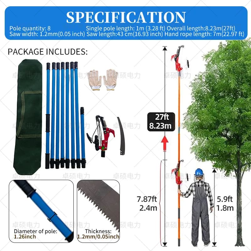 Special pruning scissors for tall branches, for fruit trees, with insulation, for cross-border use
