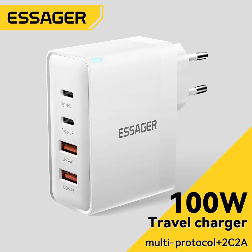 Caricabatterie USB tipo C Essager 100W caricatore rapido PD 65W 4.0 3.0 ricarica rapida di tipo C per iPhone 14 13 12 Xiaomi Macbook 13 Pro Laptop