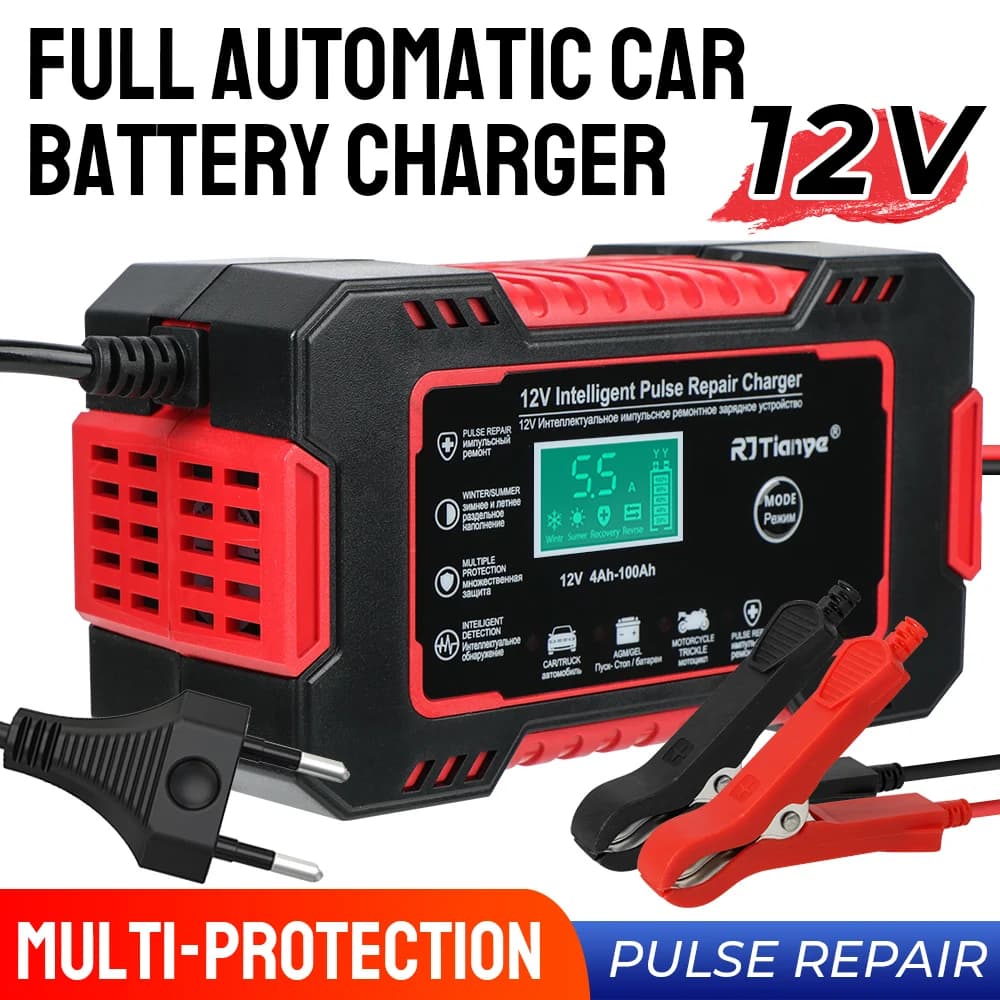 Power Pulse Repair Caricabatteria per auto universale completamente automatico 12V 6A Carica rapida per Auto Moto Gel AGM acido al piombo asciutto e bagnato