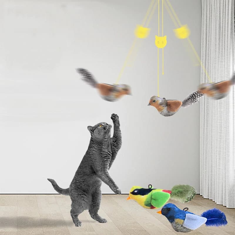 Hot realistic bird vivid toys for cats pets simulation grass cat modeling teaser for cats with soft feathers fabric toys for kitten