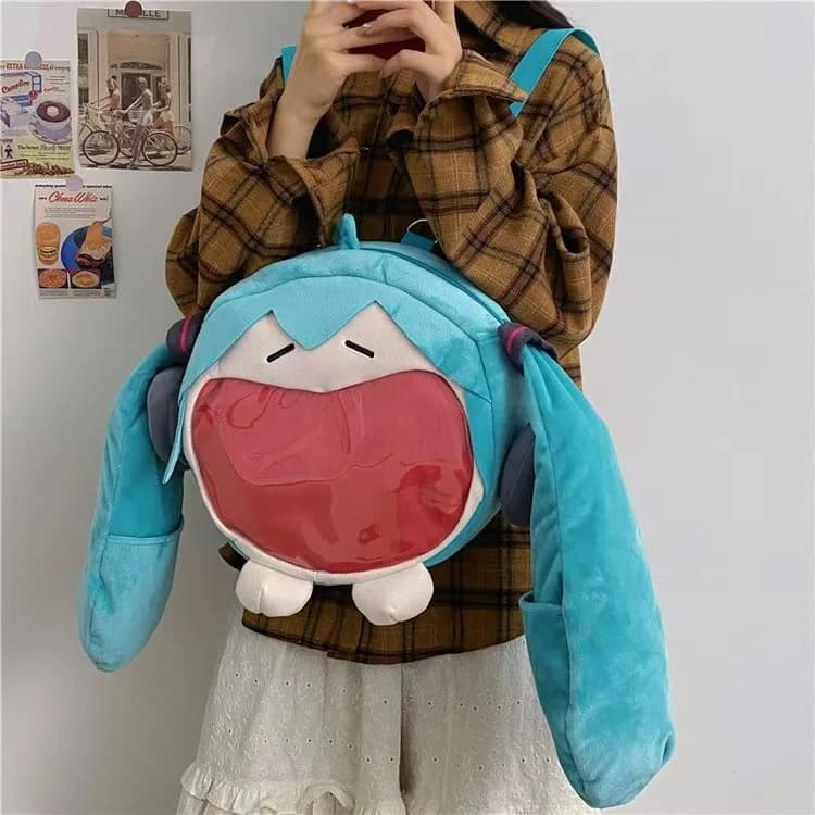 Borsa a Tracolla Hatsune Miku per Cosplay, Zaino Anime Carino in Peluche, Zainetto Kawaii per Studenti, Decorazione e Regalo