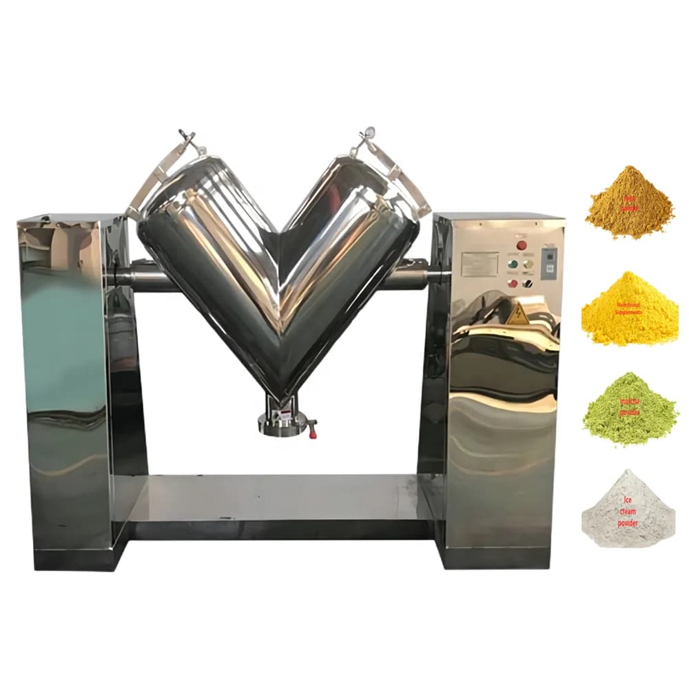 DZJX 50Kg 50 Liters Dry Protective Determination Dust Kneader Table V type powder mixer for capsule production