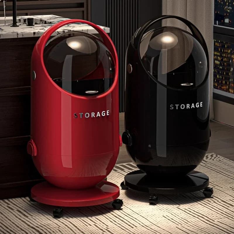 Trash Can for Living Room Large Capacity Model, Bedroom Light Luxury High-End, High-Value with Wheels Flip Lid Waste Basket