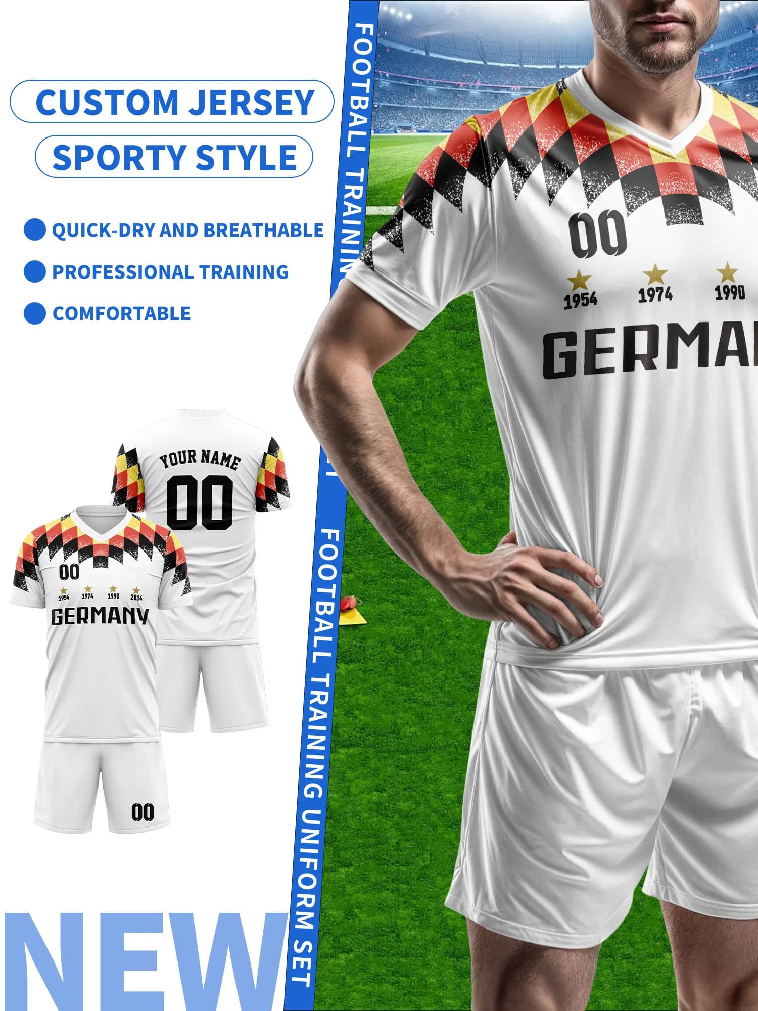 Crea la Tua Maglia da Calcio Personalizzata | Nome e Numero Personalizzati | Maglia da allenamento da calcio traspirante/abbigliamento sportivo personalizzato per atleti