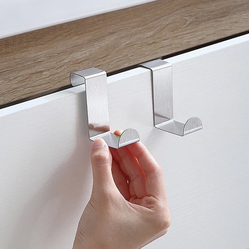 2 pezzi cucina di casa ganci per porte in acciaio inossidabile appendiabiti cassetto armadio asciugamano vestiti gancio per porta Pothook