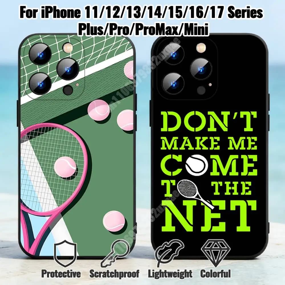 Tennis Ball Sport Phone Case for iPhone 17 16 Pro Plus Air 15 14 Max Mini 12 11 Soft Shockproof Cover