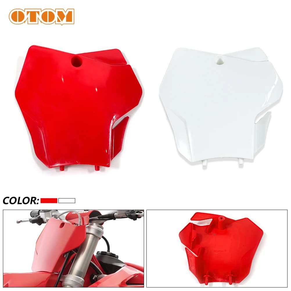 OTOM Front Number Plate Motorcycle Card License Cover Plastic Fender Red For GASGAS EX EXF MC MCF 125 250 300 350 450 2021-2023