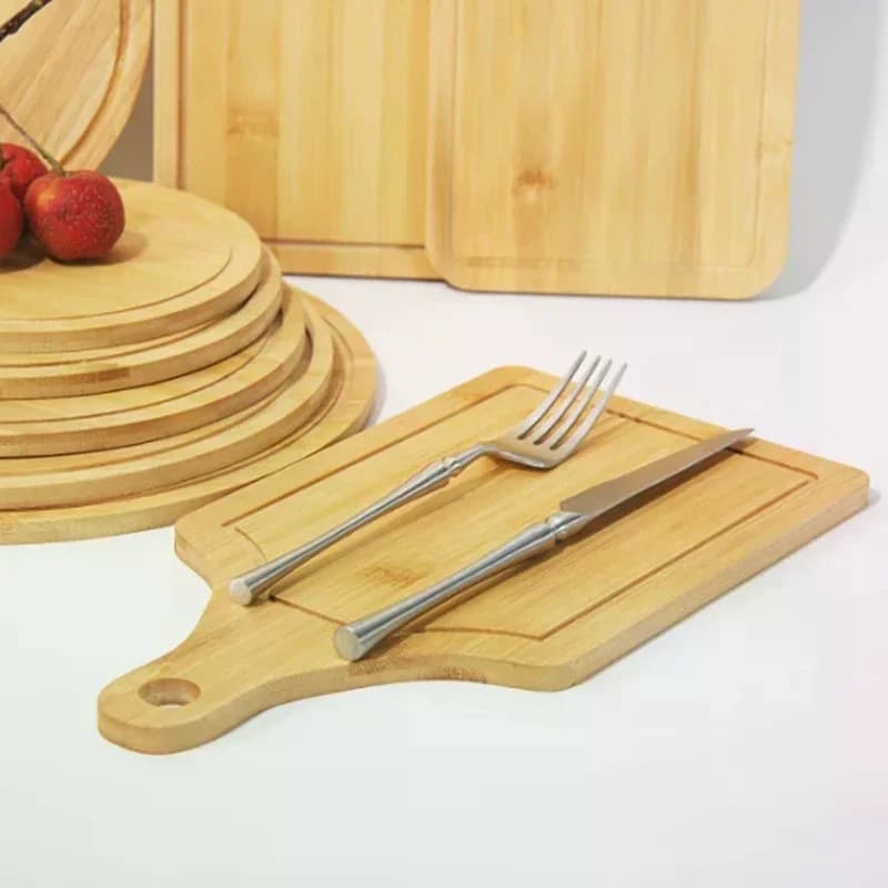 1Pc of Round Wood Rectangular Pizza Paddle Serving Board Tagliere With Manico Pane Pasticceria Plate Bistecca Snack Tray