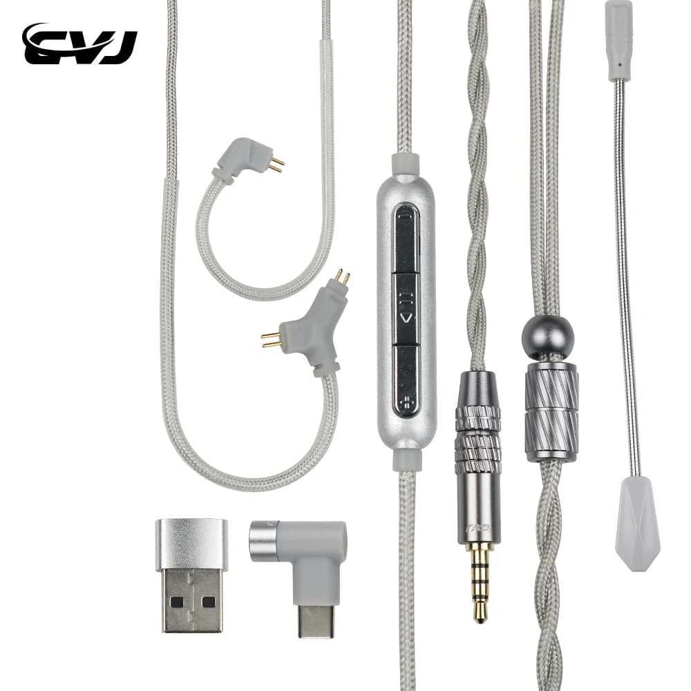 CVJ HATO 2 2M Extra Long Gaming Headset Cable with Microphone, 3.5mm/Type-C Plug, 0.78mm Plug Compatible with Most Headsets