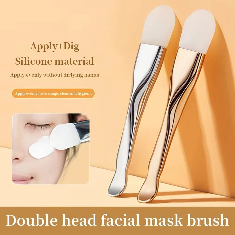 Double Head Silicone Facial Mask Brush Daub Type Beauty Tool Mud Film Special Brush Dual-Use DIY Film Mud Film Brush