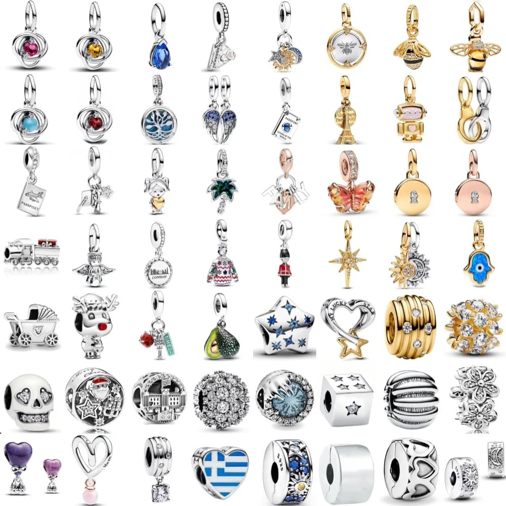 Ciondolo natalizio europeo con renna, sole, mon, ciondolo con perline fai da te, adatto per braccialetti europei in argento sterling 925