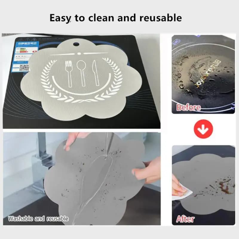 1 Piece Protective Mat for Induction Cottura Plan, Anti-scratch protection for Induction cookers, Multi-function Silicone Mats for Covers Air Fryer