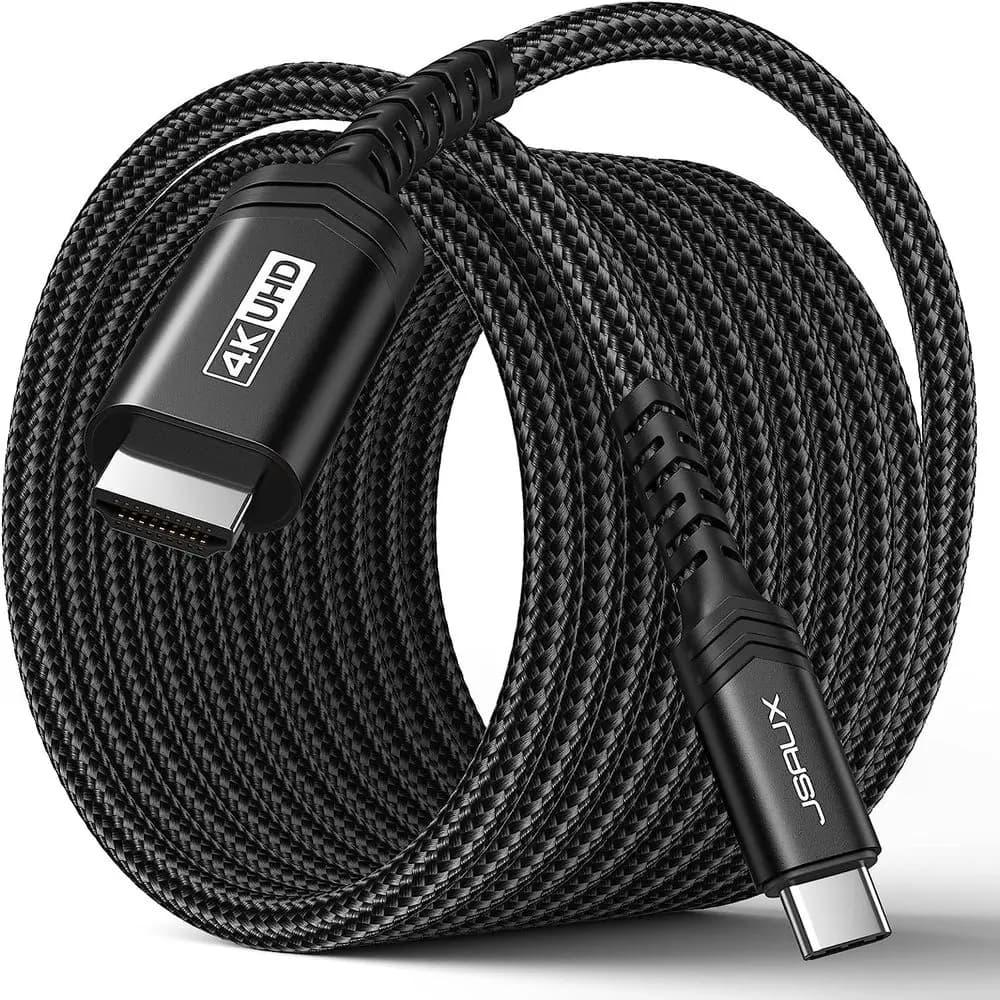 Cavo da USB-C a HDMI | 4K@60Hz | Adattatore USB 3.1 Type-C a HDMI 2.0 per 16 Pro Max, Book Pro/Air, S8 a S24, iPad Pro, i-Black