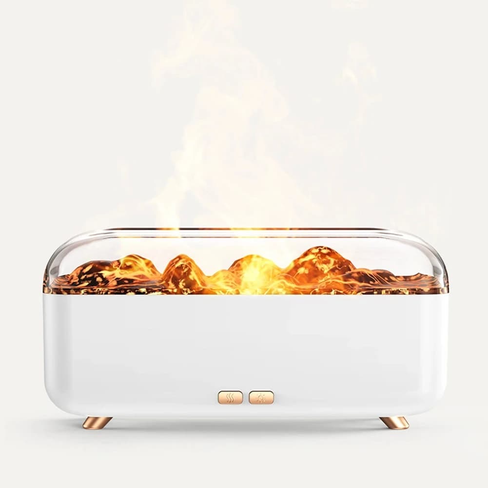 ABZD Diffusore di Aromi a Olio Essenziale con Effetto Fiamma Vulcanica da 300ml, Mini Diffusore USB per Casa, Umidificatore Aromatico A