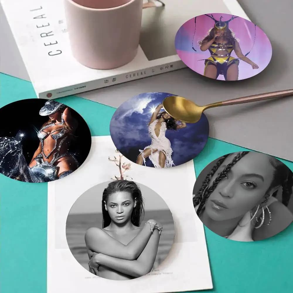 Sottobicchieri in legno B-Beyonce Cowboy Carter Singer, resistenti al calore, antiscivolo, per casa, ufficio, bar, caffetteria, ristorante, regalo di compleanno