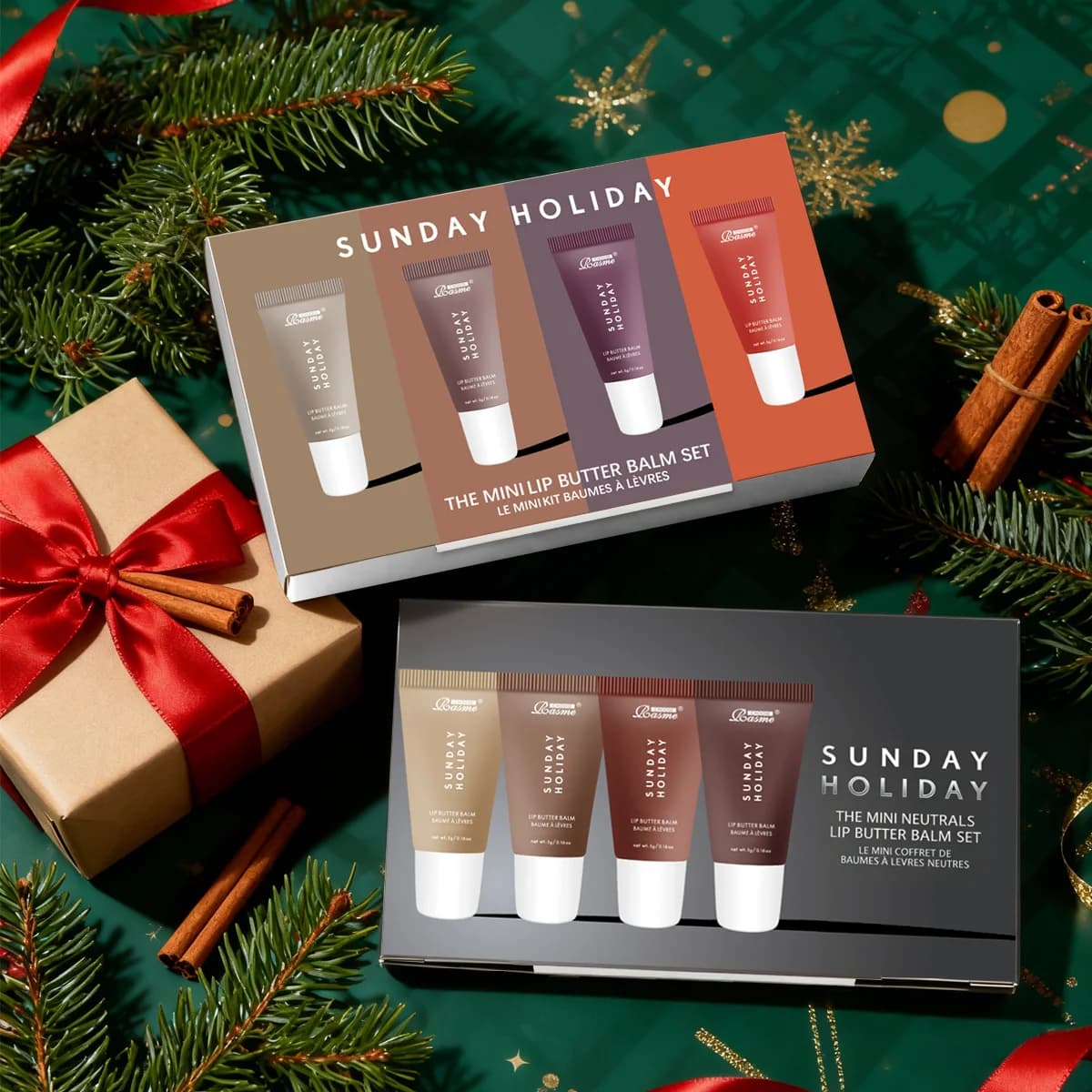 Christmas Gift Moisturizing Mirror Lip Vanilla Powder Sugar Coffee Cake Odore Lipstick Makeup Set Transparent Oil