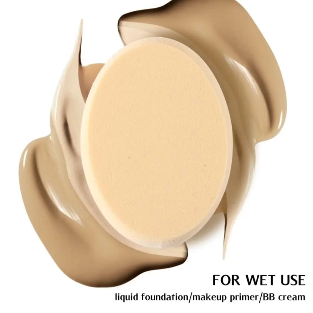 2pcs Multipurpose Makeup Tool Foundation Cream Concealer Wet And Dry Usable Powder Puff Oval Makeup Spong Puff