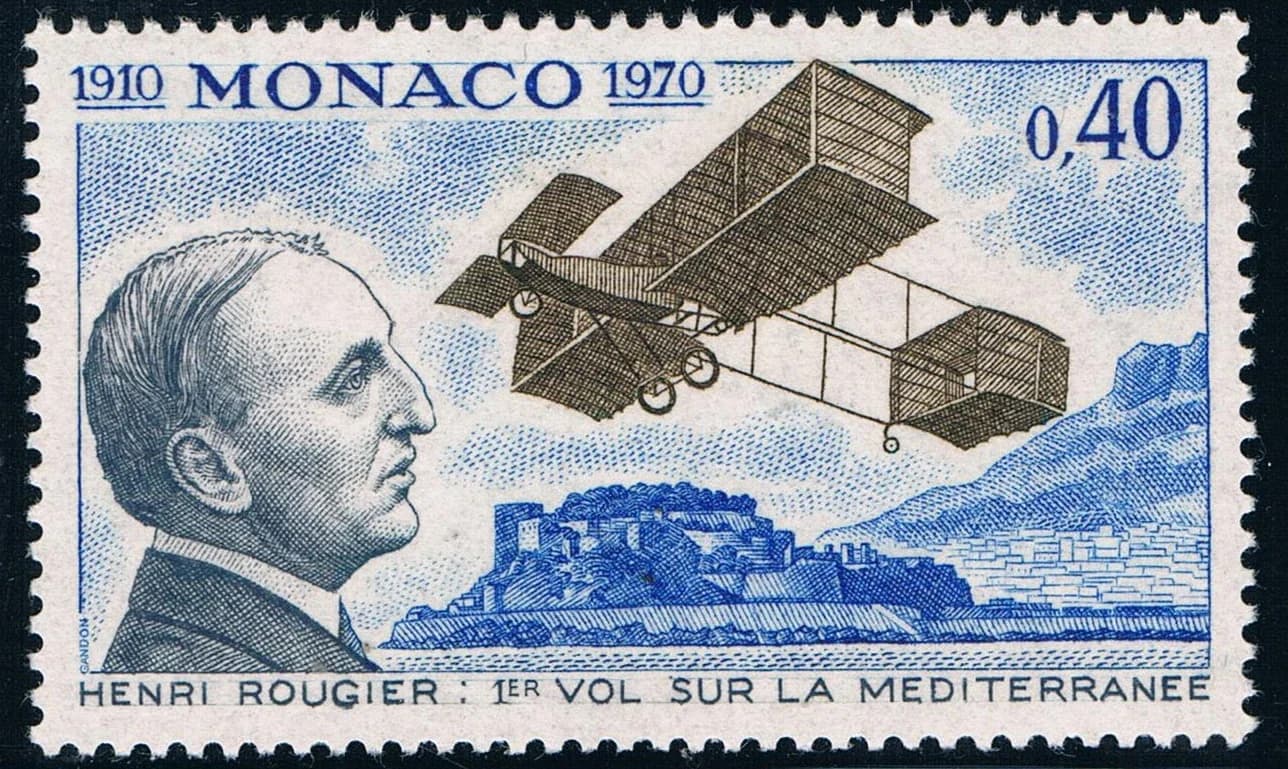 1Pcs/Set New Monaco Post Stamp 1970 Pilot Henry Flew Over The Mediterranean for The First Time Sculpture Stamps MNH