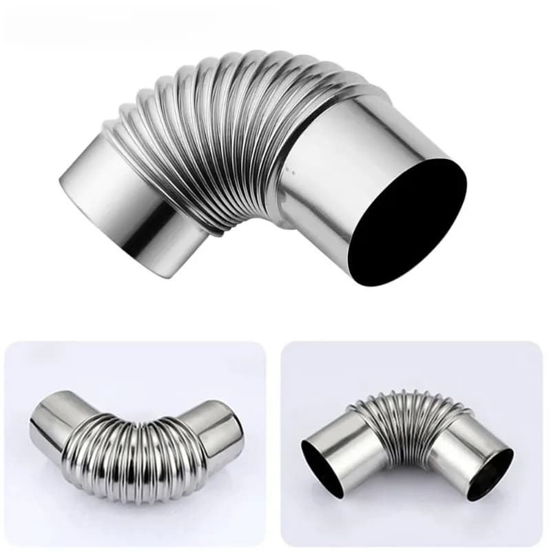 90 Grade Stainless Steel Elbow for Canne Fumarie ° Multifunction Wood Stove Tube for Open Camping, Wood Stove Fireplace