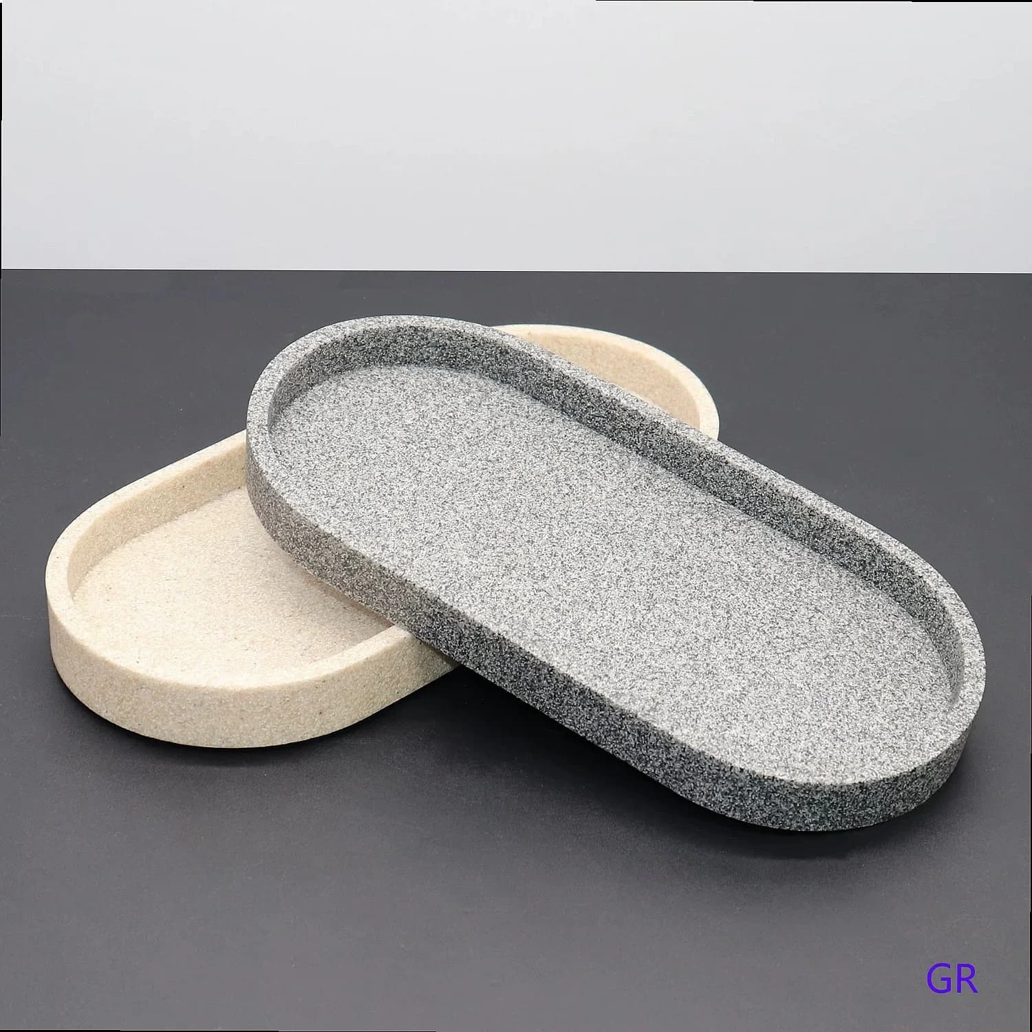Retro Frosted‑Stone Resin Multi‑Purpose Tray, Bathroom Toothbrush Holder Aromatherapy Vanity Desktop Home Table Decor