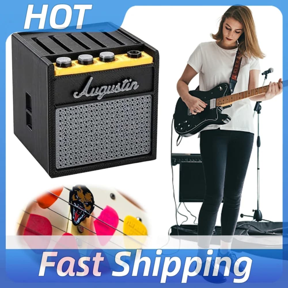Amp Speaker Guitar Pick Holder 3D Printed Box Organizer Storage Case Retro Guitar Amp Model for Musicians and Guitar Players
