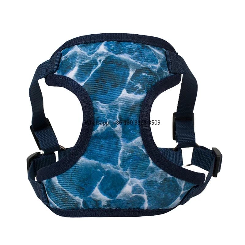 10pcs Manufacturer Wholesale Oxford Adjustable Small Dog Harness RPET Blue Color