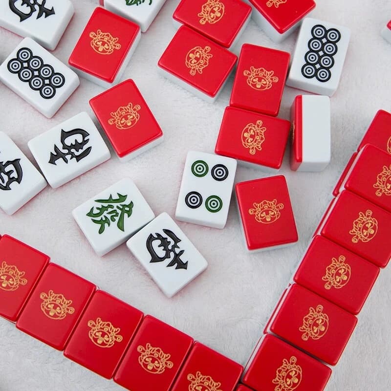 Dimensioni 40/42/44 Piastrella 144 pezzi Mahjong, gioco da tavolo Mahjong manuale a macchina, scatola in pelle o borsa morbida Gioco da tavolo Mahjong
