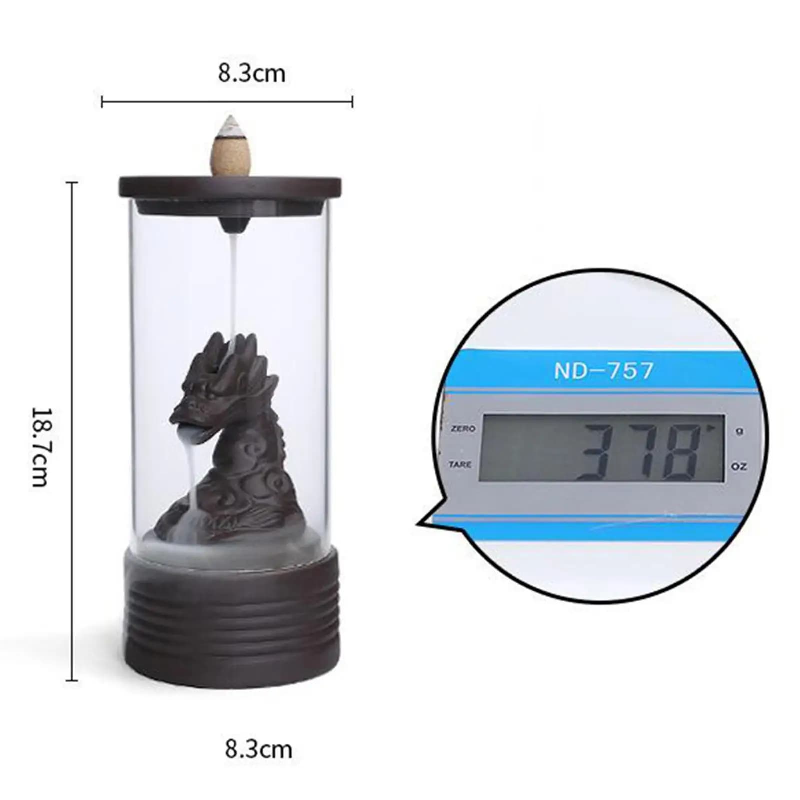 Backflow Burner,Dragon Holder, Ceramic Holder ,Handmade Stick Holder with Delicated Gift Decoration