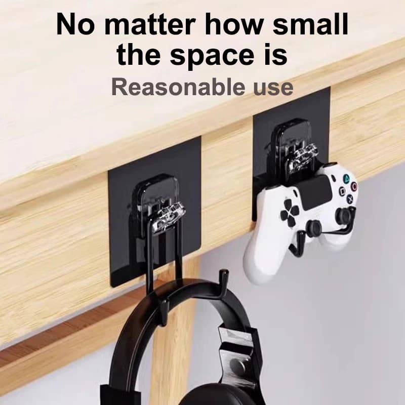 New Headphone Stand Adhensive Plastic Wall Mount Hanger Under Desk Headset Rk Holder Support For Gaming Earphone Brket